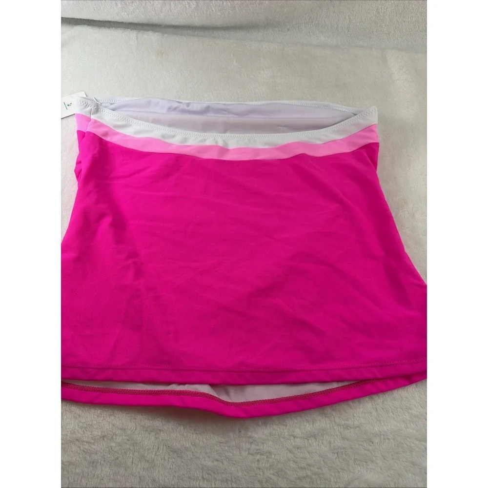 Beachsissi Hot‎ Pink Bandeau Tankini Set NWT Two Piece Swimsuit Colorblock XL